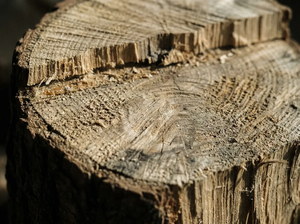 Raw timber offcut showing grain and saw marks